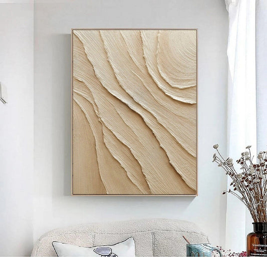 Brown 3D Texture Painting Brown Minimalist Painting Boho Wall Art Large Brown Wall Art Brown Abstract Art Brown Abstract Painting