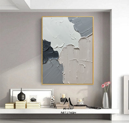 Beige Minimalist Texture Art Neutral Textured Painting Original White Abstract Painting 3D Texture Art Large Abstract Canvas Art Neutral Art