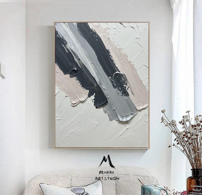 Original Beige Textured Painting Beige 3D Texture Art Abstract Painting Dark Gray Minimalist Wall Art Large Abstract Canvas Art Neutral Art