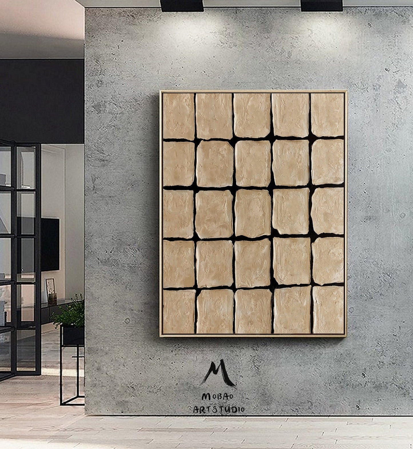 Brown Minimalist Painting Wabi Sabi Art Brown Large Boho Wall Art Painting Wall Art Black Texture Painting Brown Abstract Art Painting