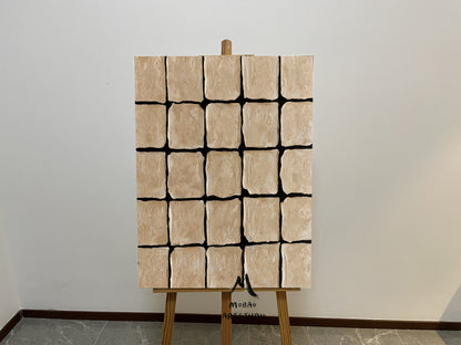 Brown Minimalist Painting Wabi Sabi Art Brown Large Boho Wall Art Painting Wall Art Black Texture Painting Brown Abstract Art Painting