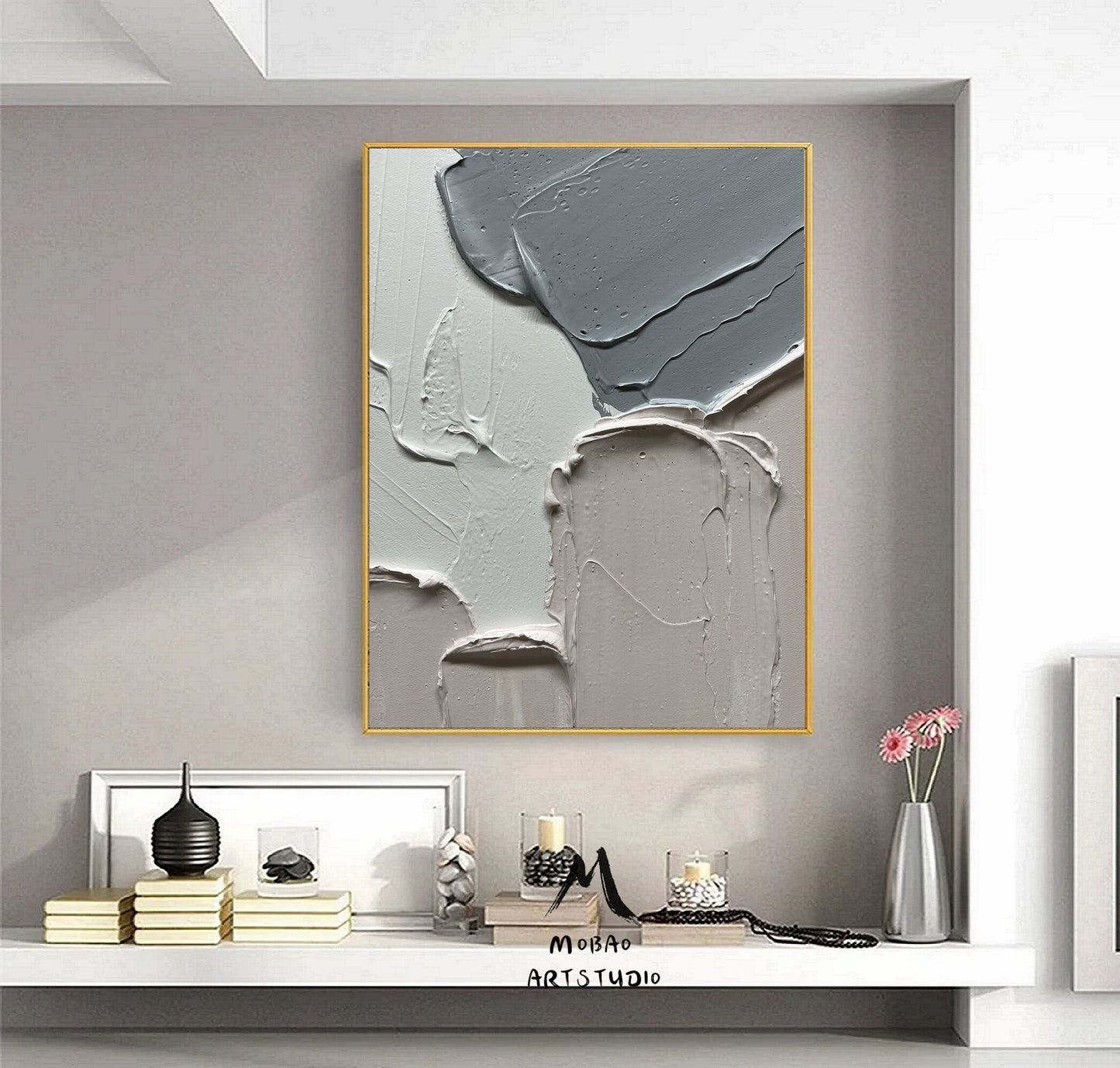 Beige Textured Painting Original Beige Abstract Painting Beige 3D Texture Art Beige Minimalist Wall Art Large Abstract Canvas Art Wall Art