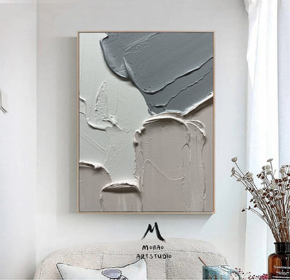 Beige Textured Painting Original Beige Abstract Painting Beige 3D Texture Art Beige Minimalist Wall Art Large Abstract Canvas Art Wall Art