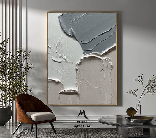 Beige Textured Painting Original Beige Abstract Painting Beige 3D Texture Art Beige Minimalist Wall Art Large Abstract Canvas Art Wall Art