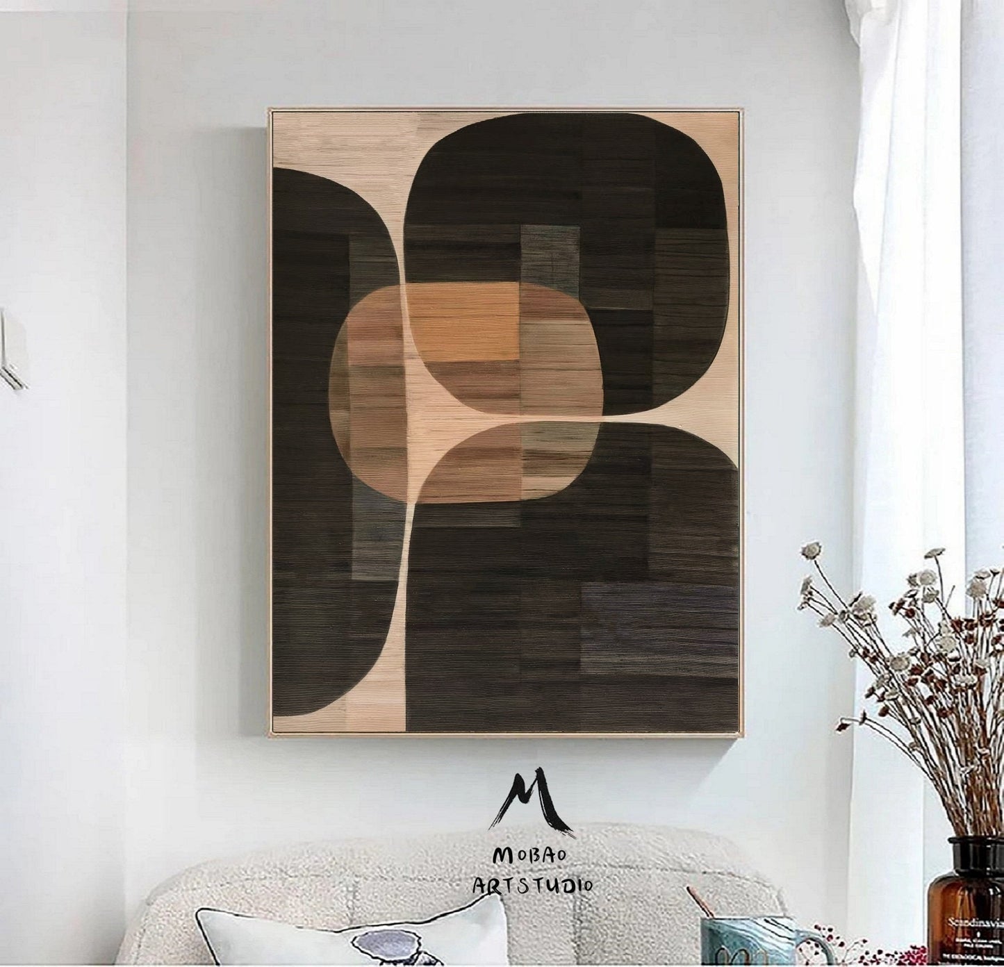 Brown Minimalist Texture Painting Boho Wall Art Wabi sabi Wall Art Brown Abstract Wall Art Dark Brown Abstract Painting Brown Abstract Art