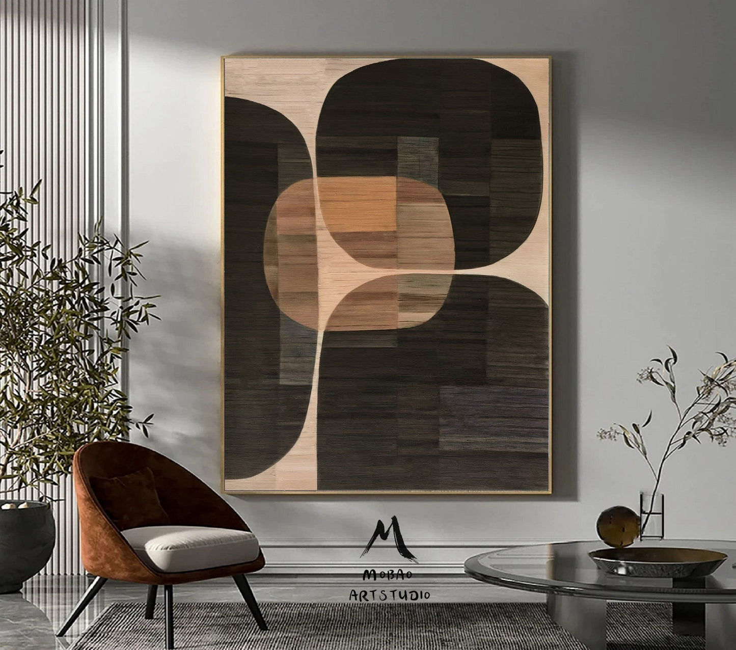 Brown Minimalist Texture Painting Boho Wall Art Wabi sabi Wall Art Brown Abstract Wall Art Dark Brown Abstract Painting Brown Abstract Art