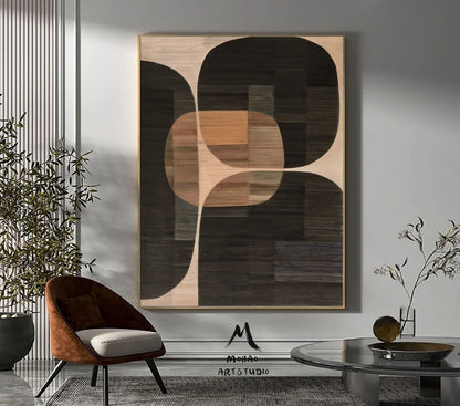 Brown Minimalist Texture Painting Boho Wall Art Wabi sabi Wall Art Brown Abstract Wall Art Dark Brown Abstract Painting Brown Abstract Art