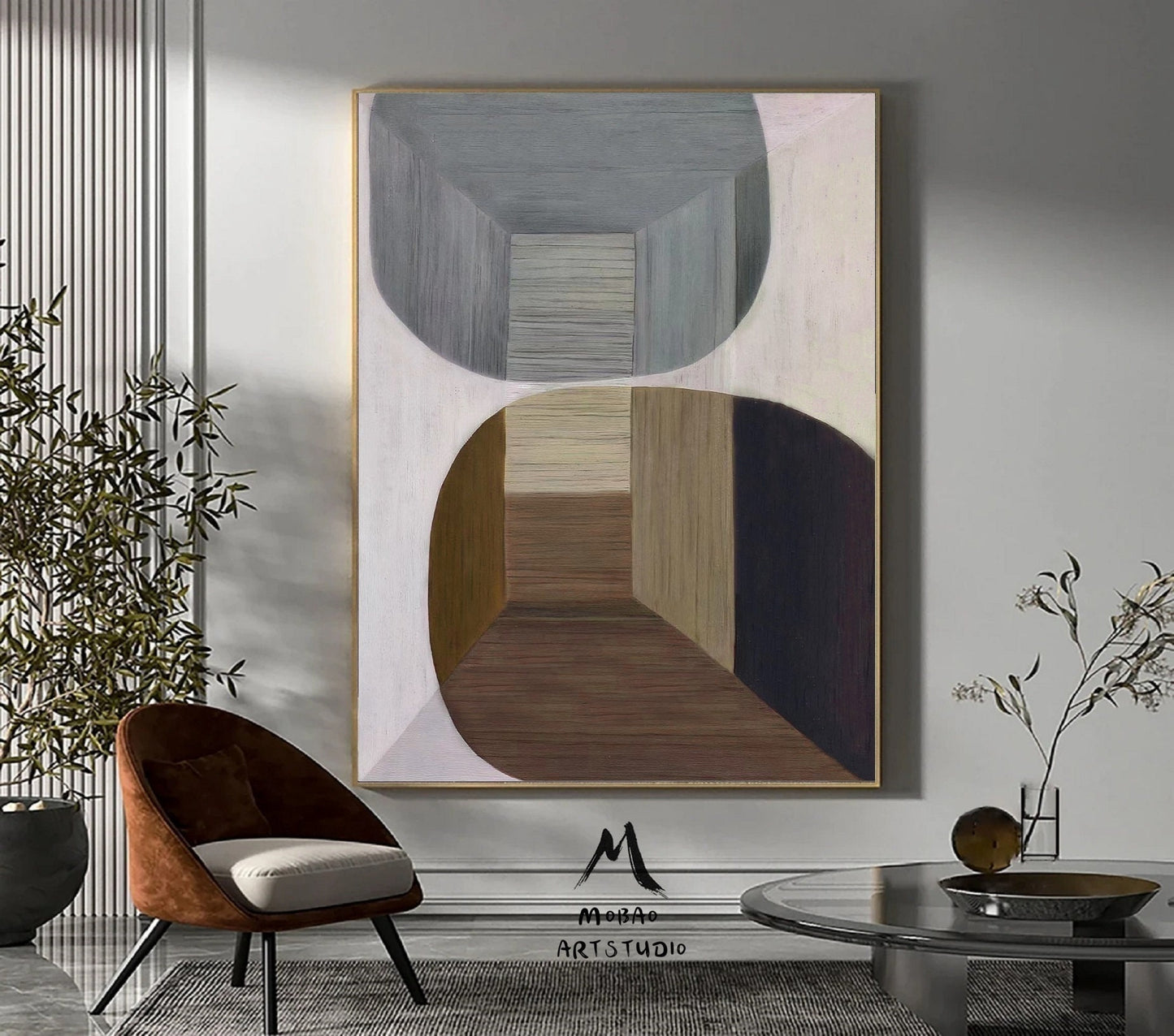 Boho Wall Art Beige Minimalist Art Gray Texture Painting Wabisabi Wall Art Brown Abstract Wall Art Gray Abstract Painting Brown Abstract Art