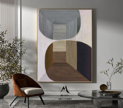 Boho Wall Art Beige Minimalist Art Gray Texture Painting Wabisabi Wall Art Brown Abstract Wall Art Gray Abstract Painting Brown Abstract Art
