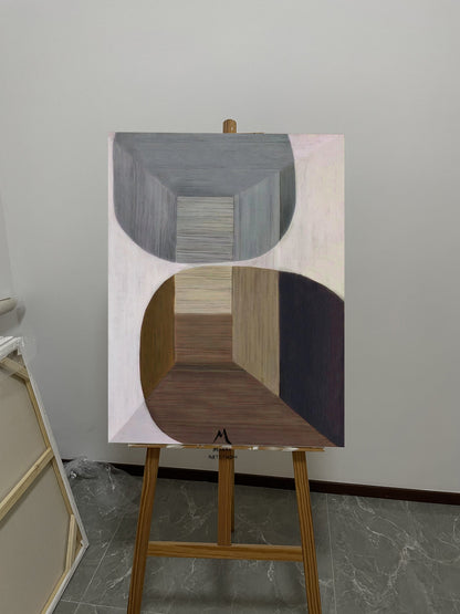 Boho Wall Art Beige Minimalist Art Gray Texture Painting Wabisabi Wall Art Brown Abstract Wall Art Gray Abstract Painting Brown Abstract Art