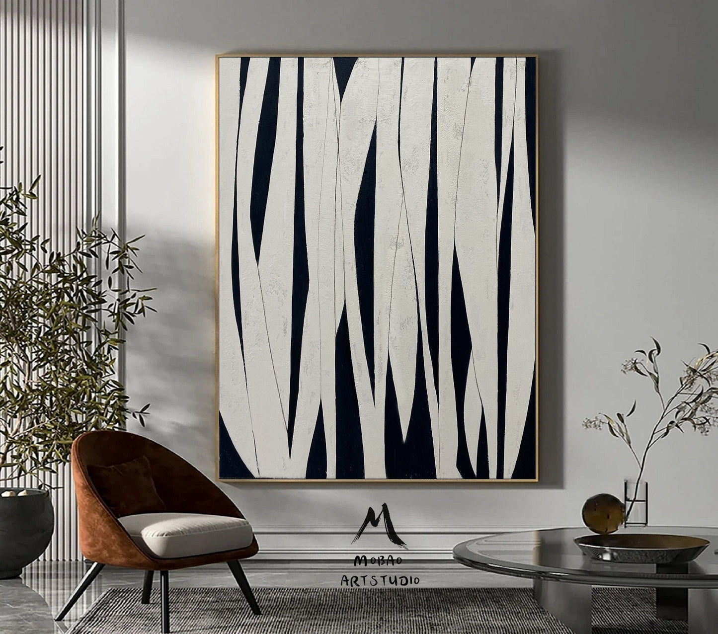 White Abstract Painting Boho Wall Art Black Minimalist Art Painting White Wabisabi Wall Art White Textured Canvas Painting Contemporary Art