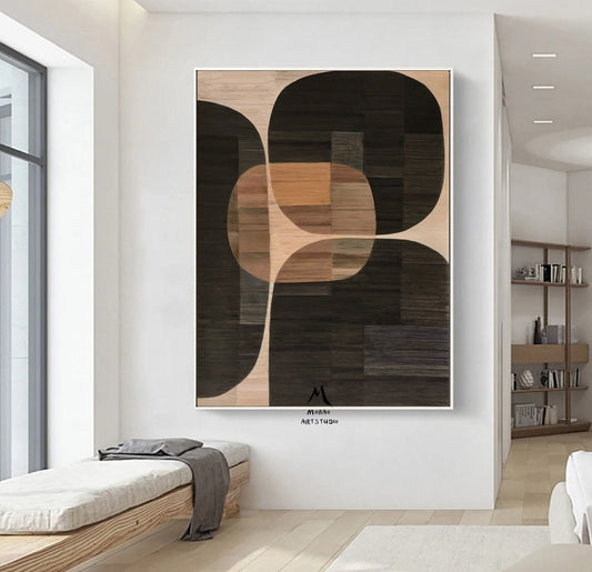 Brown Minimalist Texture Painting Boho Wall Art Wabi sabi Wall Art Brown Abstract Wall Art Dark Brown Abstract Painting Brown Abstract Art