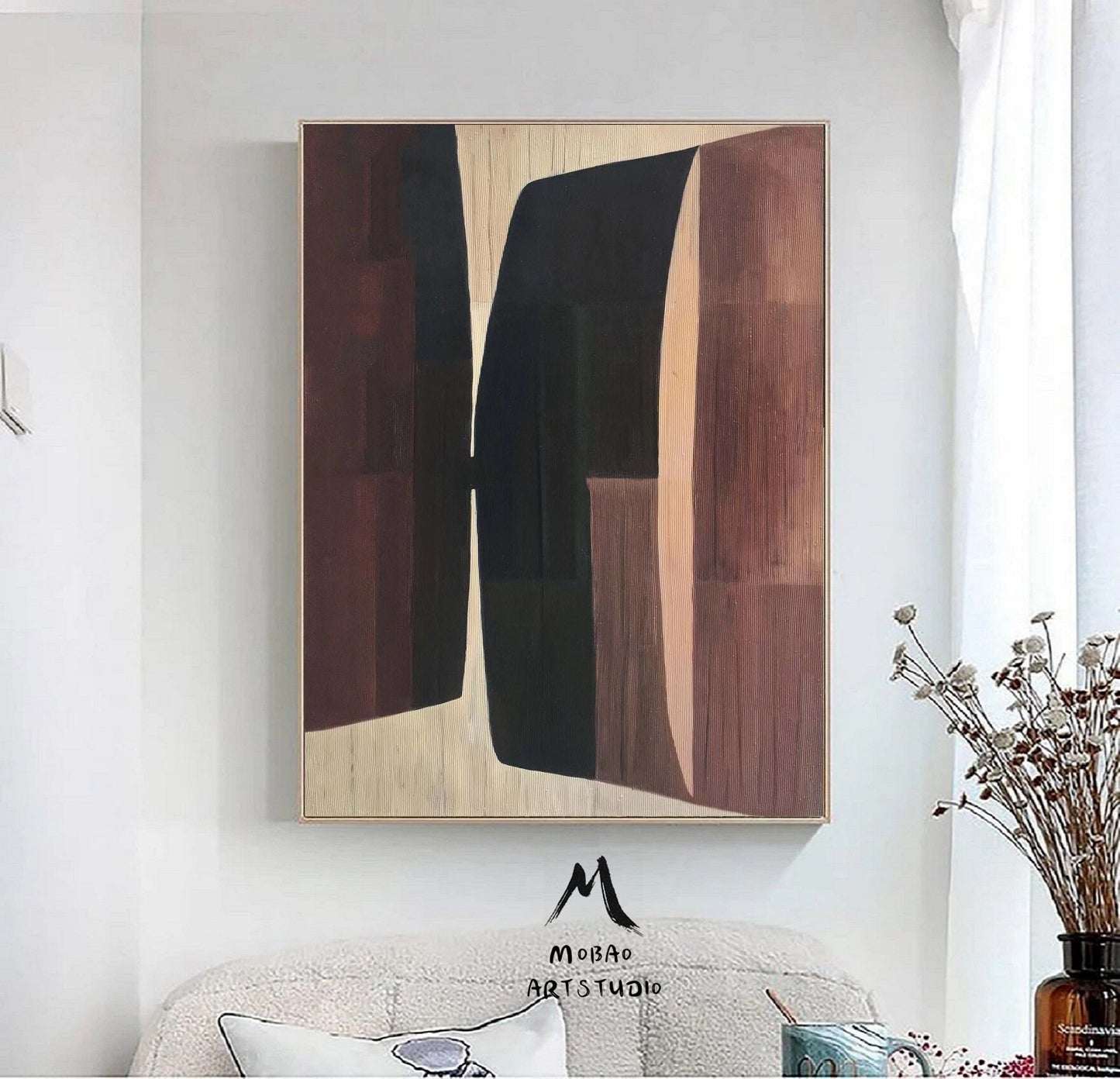 Brown Abstract Art Boho Wall Art Brown Minimalist Art Painting Wabi Sabi Wall Art Brown Abstract Wall Art Brown Abstract Texture Painting