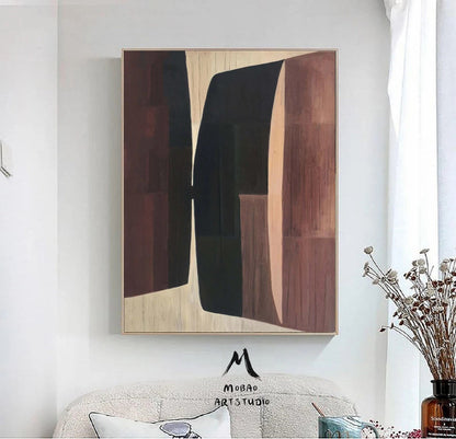 Brown Abstract Art Boho Wall Art Brown Minimalist Art Painting Wabi Sabi Wall Art Brown Abstract Wall Art Brown Abstract Texture Painting