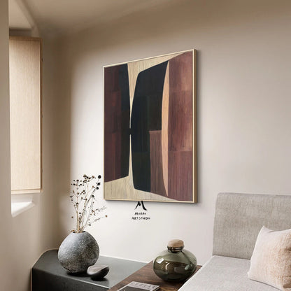 Brown Abstract Art Boho Wall Art Brown Minimalist Art Painting Wabi Sabi Wall Art Brown Abstract Wall Art Brown Abstract Texture Painting