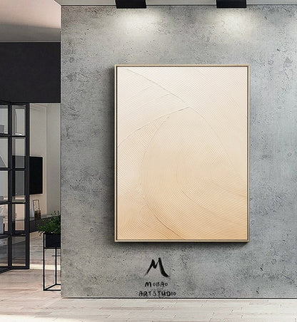 Beige Minimalist Art Boho Wall Art Wabi Sabi Wall Art Beige Abstract Painting on Canvas Beige Textured Art Beige Wall Art Contemporary Art