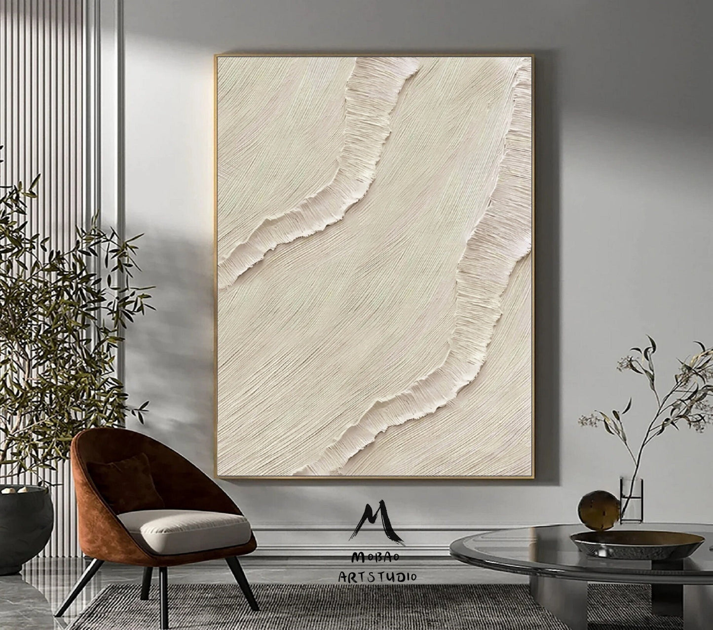 Beige Abstract Painting on Canvas Boho Wall Art Beige Wall Art Beige Wabi Sabi Wall Art Beige Textured Art Panting Biege Contemporary Art