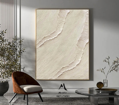 Beige Abstract Painting on Canvas Boho Wall Art Beige Wall Art Beige Wabi Sabi Wall Art Beige Textured Art Panting Biege Contemporary Art