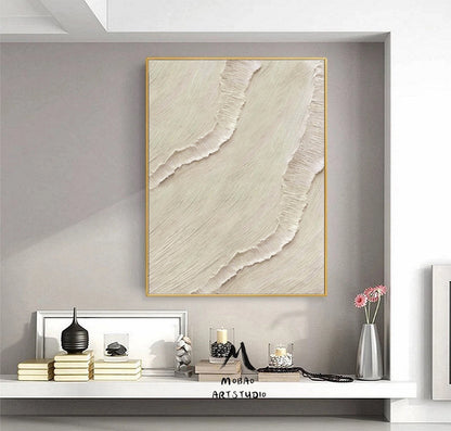 Beige Abstract Painting on Canvas Boho Wall Art Beige Wall Art Beige Wabi Sabi Wall Art Beige Textured Art Panting Biege Contemporary Art