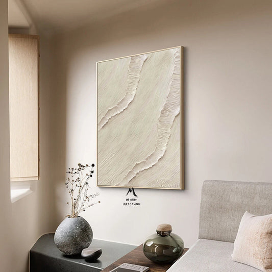 Beige Abstract Painting on Canvas Boho Wall Art Beige Wall Art Beige Wabi Sabi Wall Art Beige Textured Art Panting Biege Contemporary Art