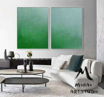 Green Minimalist Texture Art Set of 2 Boho Wall Art Green Abstract Painting Green Abstract Art Wabi sabi Wall Art Green Abstract Wall Art