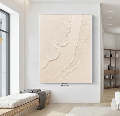 Beige Textured Art Boho Wall Art Beige Minimalist Art Wabi Sabi Wall Art Beige Abstract Painting on Canvas Beige Wall Art Contemporary Art