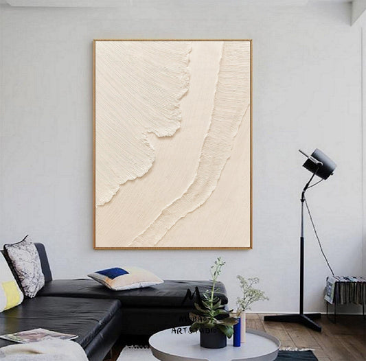 Beige Textured Art Boho Wall Art Beige Minimalist Art Wabi Sabi Wall Art Beige Abstract Painting on Canvas Beige Wall Art Contemporary Art
