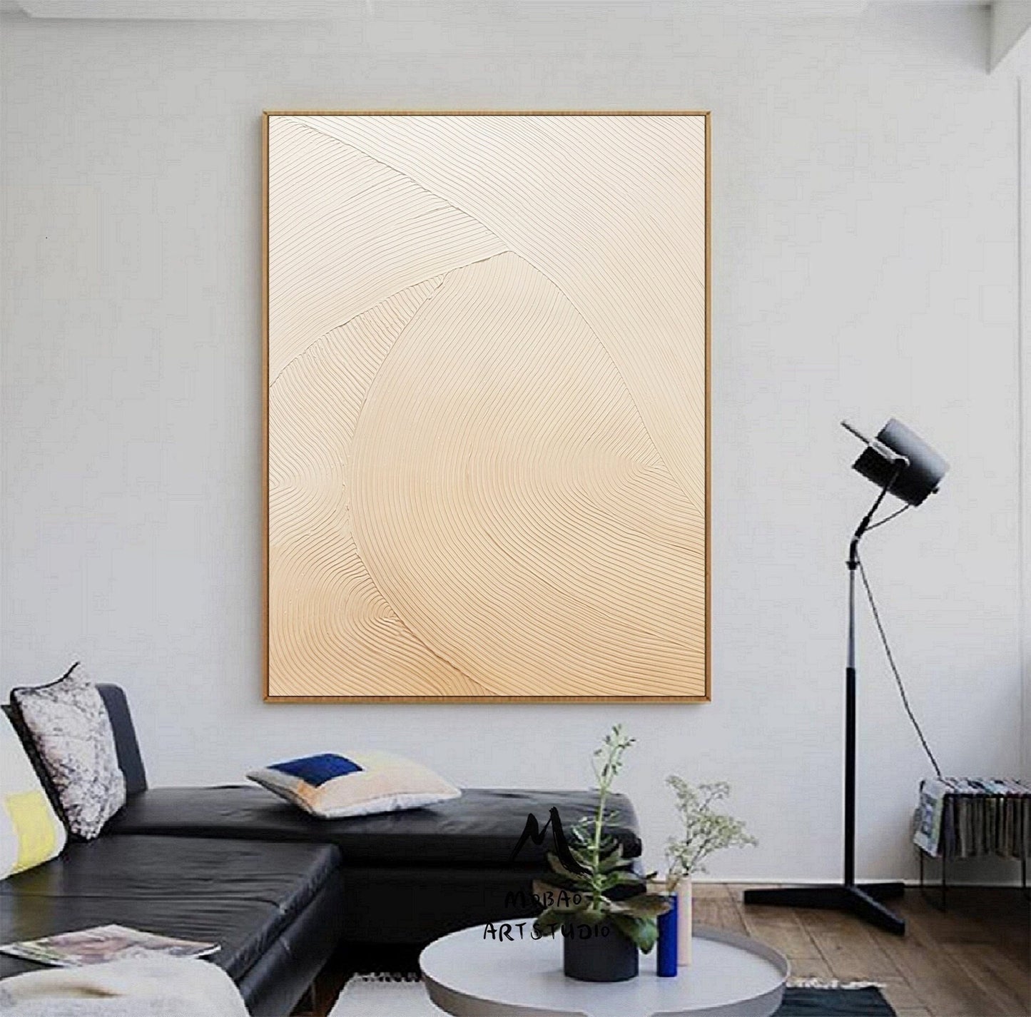Beige Minimalist Art Boho Wall Art Wabi Sabi Wall Art Beige Abstract Painting on Canvas Beige Textured Art Beige Wall Art Contemporary Art