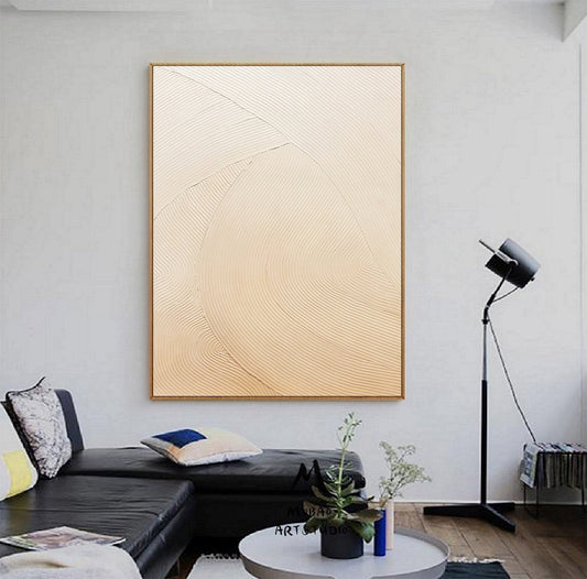 Beige Minimalist Art Boho Wall Art Wabi Sabi Wall Art Beige Abstract Painting on Canvas Beige Textured Art Beige Wall Art Contemporary Art