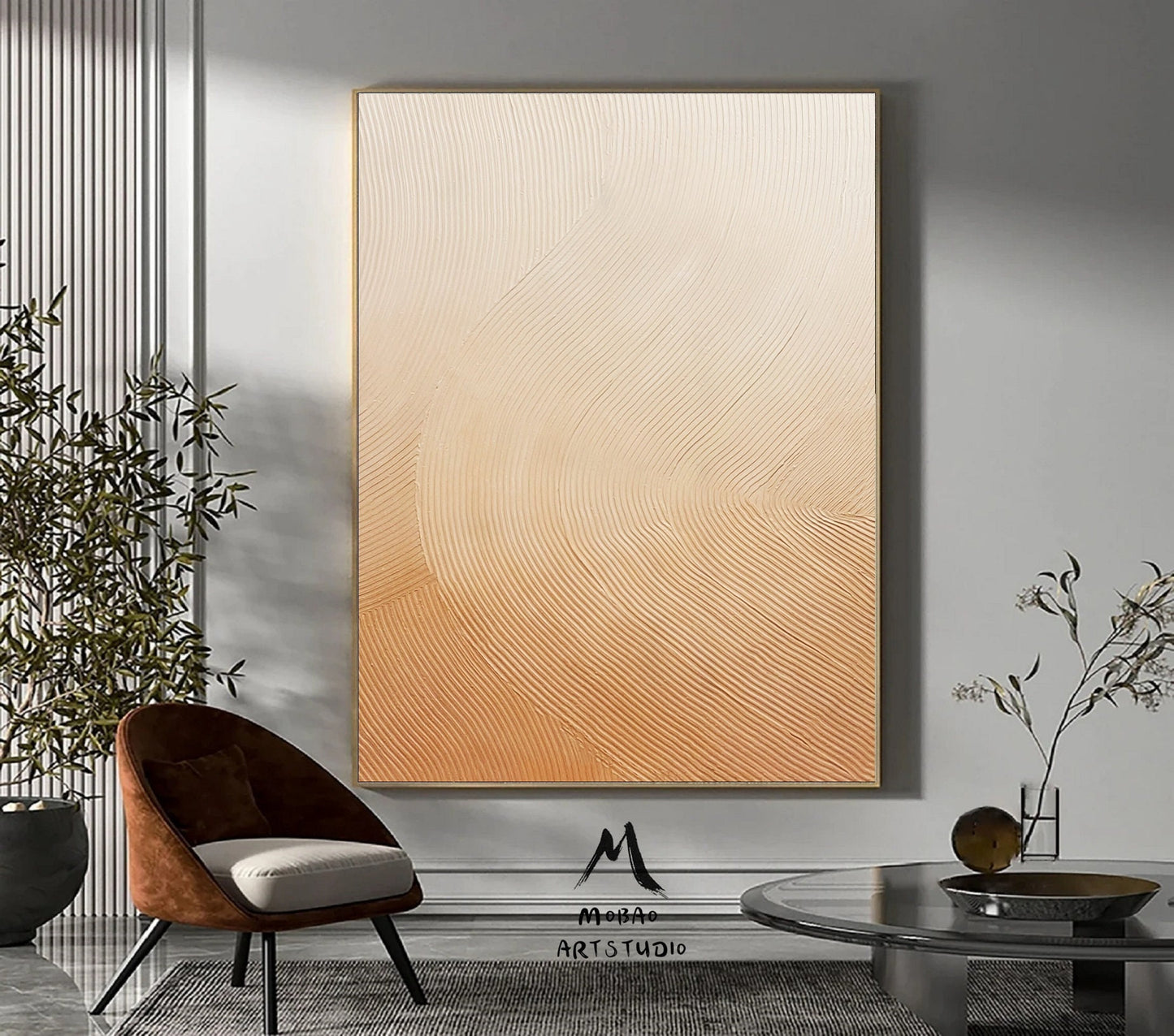 Beige Minimalist Art Boho Wall Art Wabi Sabi Wall Art Brown and Beige Abstract Painting Beige Textured Art Beige Wall Art Contemporary Art