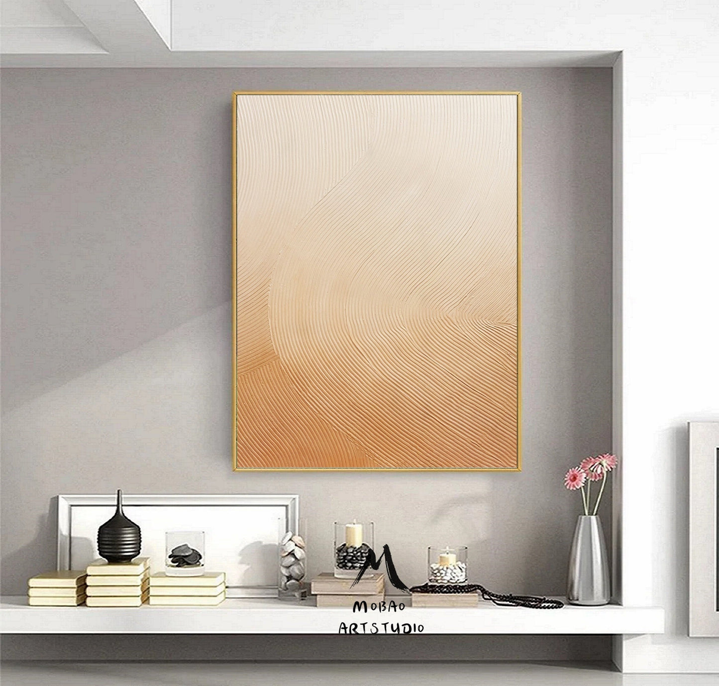 Beige Minimalist Art Boho Wall Art Wabi Sabi Wall Art Brown and Beige Abstract Painting Beige Textured Art Beige Wall Art Contemporary Art