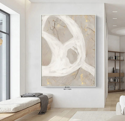 Boho Wall Art Wabi Sabi Wall Art White Minimalist Art Painting Beige Abstract Painting White Abstract Art Beige Wall Art Contemporary Art