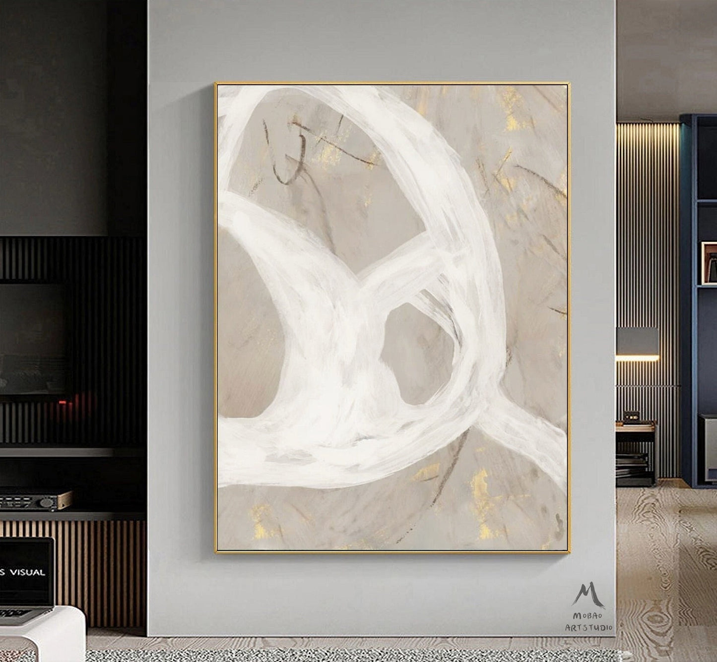 Boho Wall Art Wabi Sabi Wall Art White Minimalist Art Painting Beige Abstract Painting White Abstract Art Beige Wall Art Contemporary Art