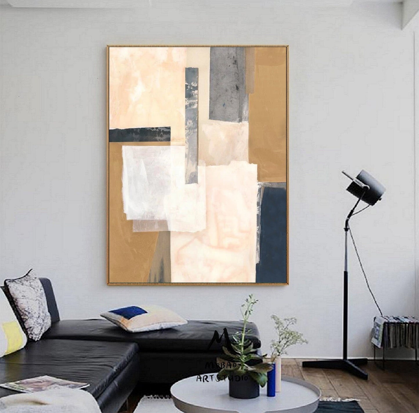 Beige Minimalist Art Painting Boho Wall Art Brown Abstract Art Wabi Sabi Wall Art Beige Abstract Painting Beige Wall Art Contemporary Art