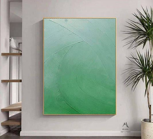 Green Abstract Painting Wabi Sabi Wall Art Green Minimalist Art Boho Wall Art Green Minimalist Painting Green Wall Art Green Canvas Painting