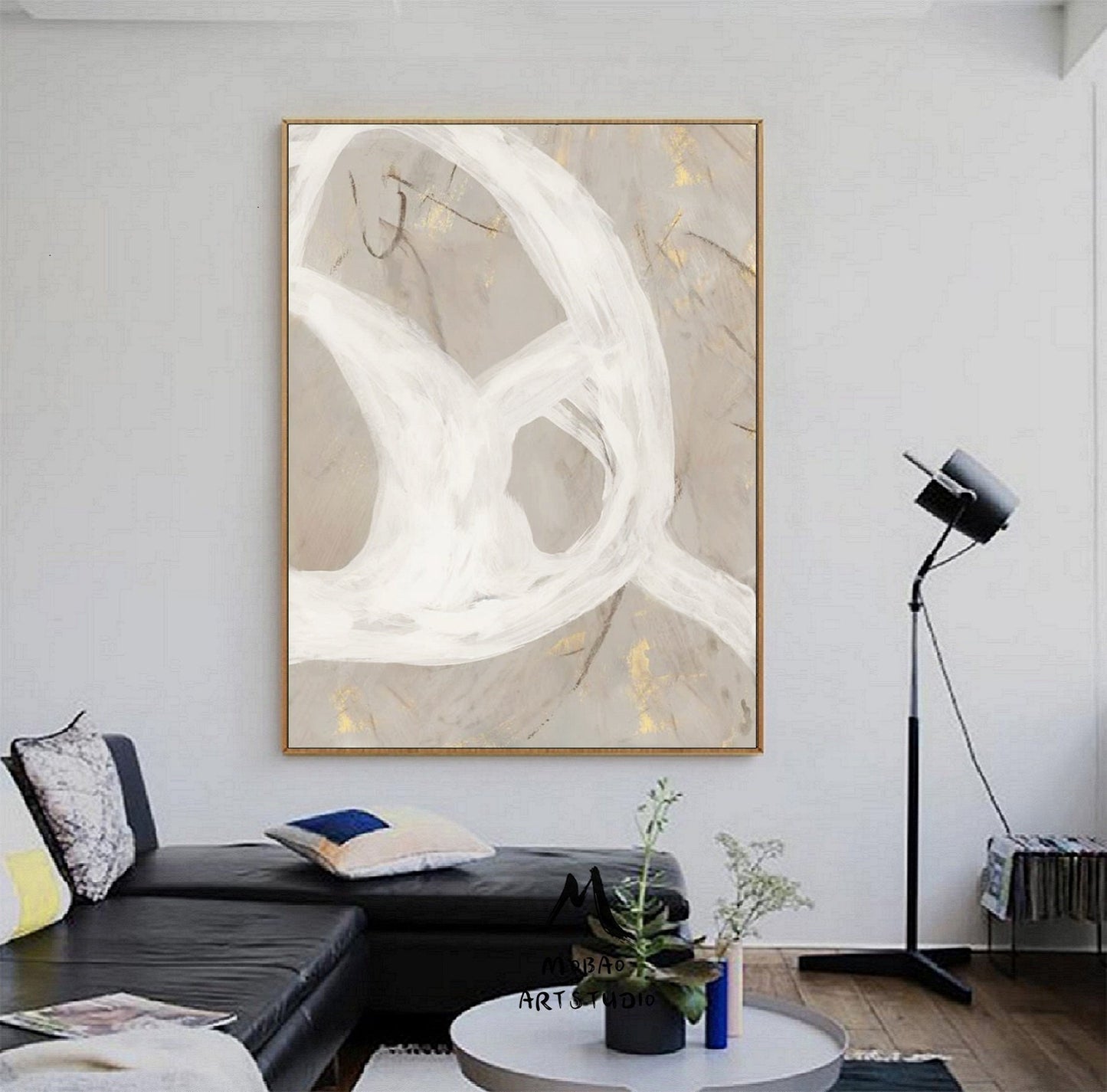 Boho Wall Art Wabi Sabi Wall Art White Minimalist Art Painting Beige Abstract Painting White Abstract Art Beige Wall Art Contemporary Art