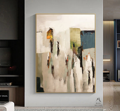 Beige Minimalist Art Beige Wall Art Original Abstract Painting Blue Minimalist Abstract Art Painting Beige Abstract Art Contemporary Art