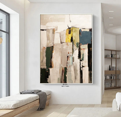 Original Abstract Painting Beige Minimalist Art Beige Wall Art Blue Minimalist Abstract Art Painting Beige Abstract Art Contemporary Art