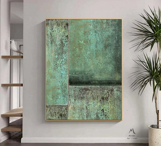 Green Minimalism Painting Green Wall Art Green Abstract Art Large Green Abstract Painting Green Canvas Art Painting Green Canvas Wall Art
