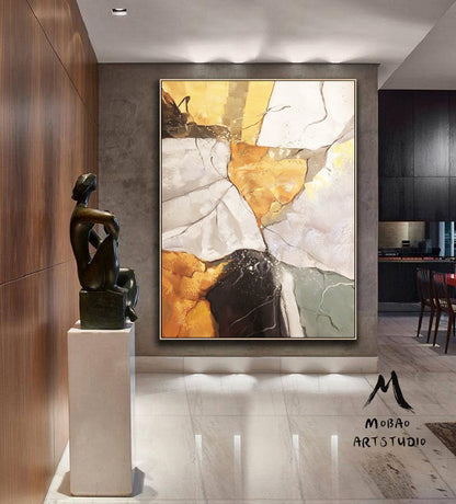 Beige Abstract Wall Art Orange Minimalist Texture Painting Boho Wall Art Wabi sabi Wall Art Beige Abstract Painting Beige Abstract Art