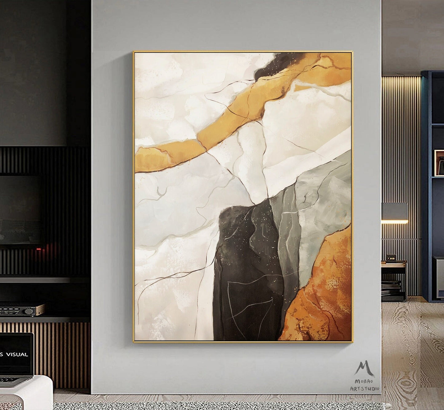 Beige Abstract Wall Art Gray Abstract Wall Art Orange Minimalist Texture Painting Boho Wall Art Gray Abstract Painting Beige Abstract Art