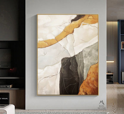 Beige Abstract Wall Art Gray Abstract Wall Art Orange Minimalist Texture Painting Boho Wall Art Gray Abstract Painting Beige Abstract Art