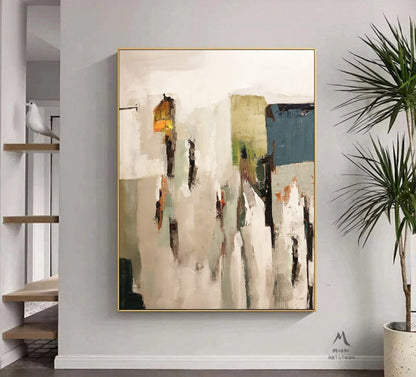 Beige Minimalist Art Beige Wall Art Original Abstract Painting Blue Minimalist Abstract Art Painting Beige Abstract Art Contemporary Art