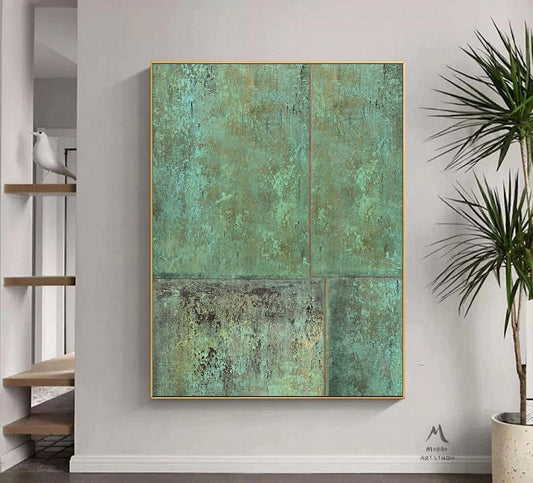Green Minimalism Painting Green Wall Art Green Canvas Art Painting Green Abstract Art Green Canvas Wall Art Large Green Abstract Painting