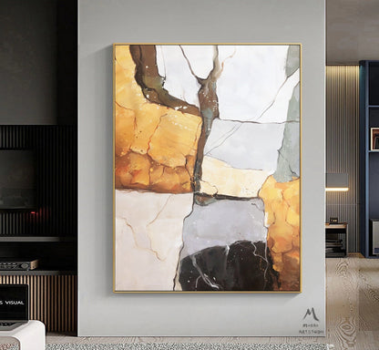 Orange Minimalist Texture Painting Boho Wall Art White Abstract Wall Art Wabi sabi Wall Art White Abstract Painting Beige Abstract Art