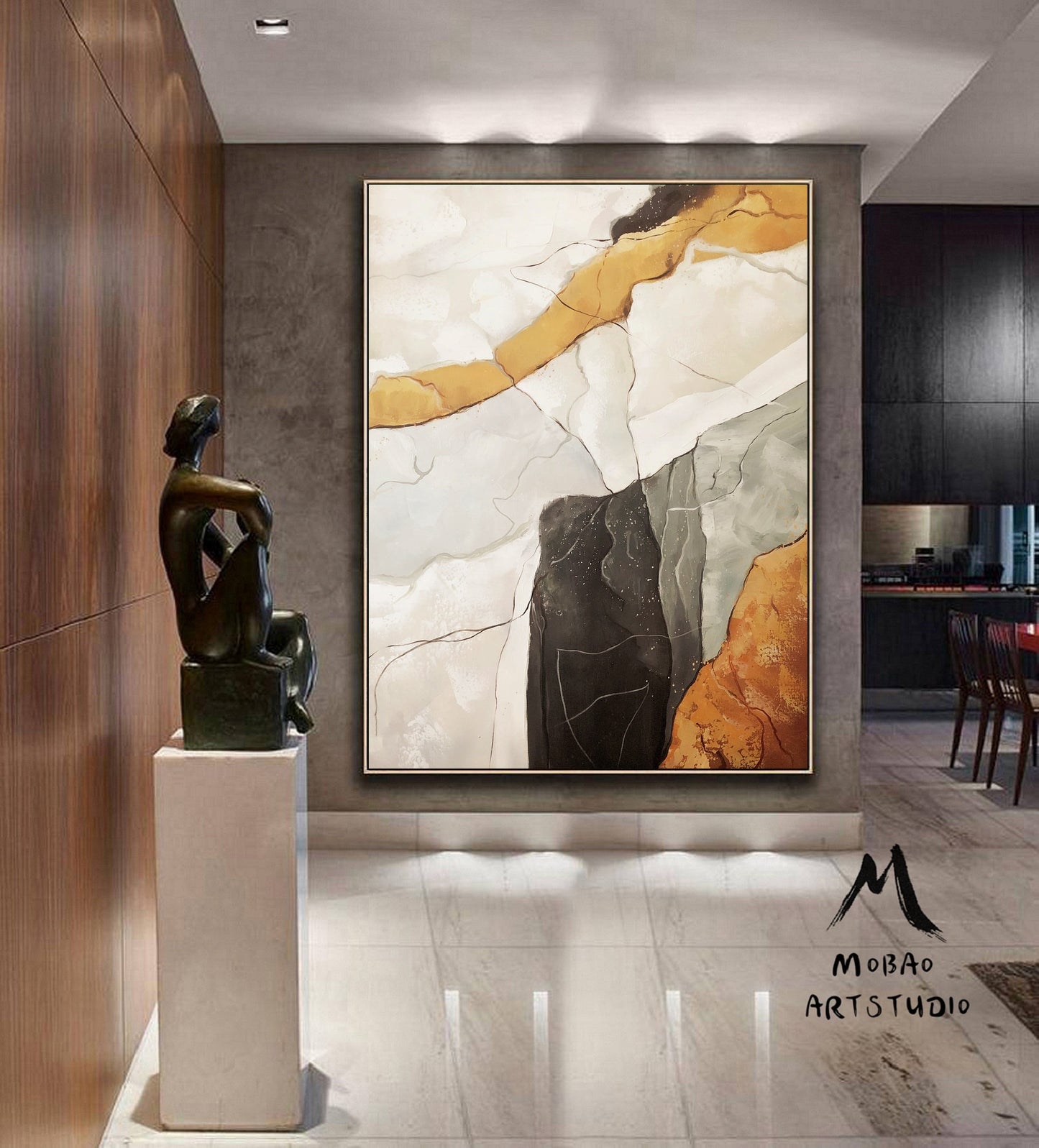 Beige Abstract Wall Art Gray Abstract Wall Art Orange Minimalist Texture Painting Boho Wall Art Gray Abstract Painting Beige Abstract Art