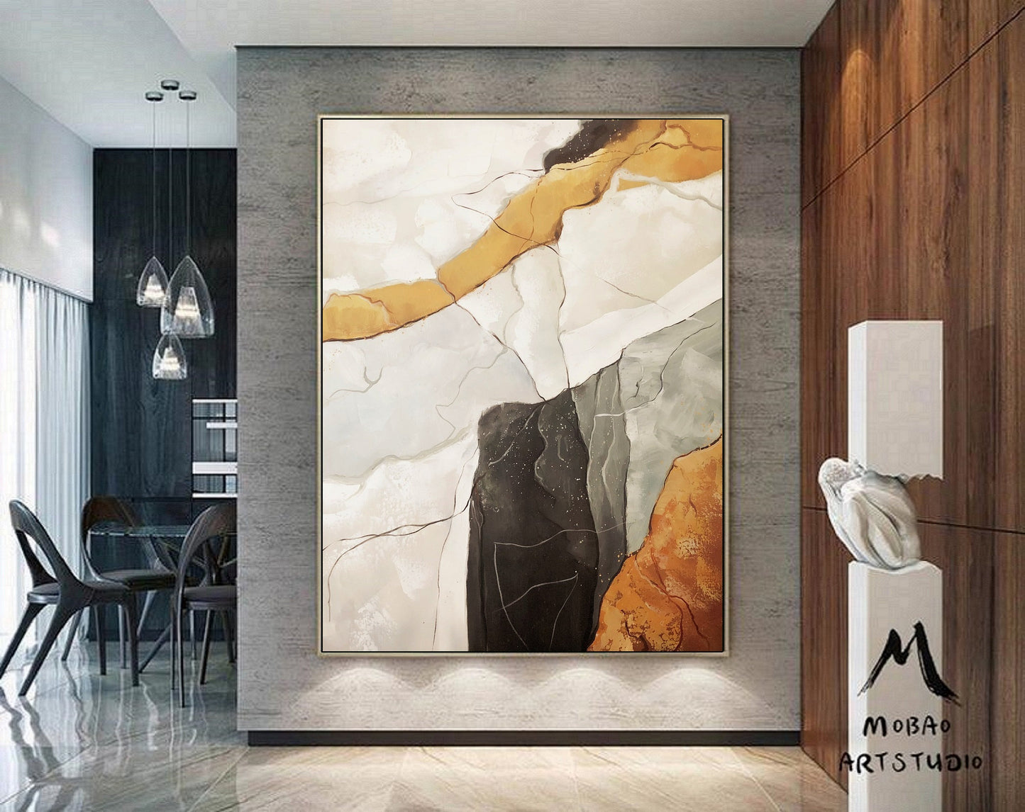Beige Abstract Wall Art Gray Abstract Wall Art Orange Minimalist Texture Painting Boho Wall Art Gray Abstract Painting Beige Abstract Art