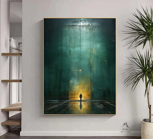Large Green Abstract Painting Green Minimalism Painting Green Wall Art Green Canvas Painting Green Abstract Art Green Canvas Wall Art:Hope-4