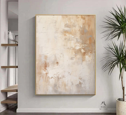 Beige Minimalist Painting Boho Wall Art Beige Minimalist Art Beige Canvas Art Beige Abstract Painting Beige Wall Art Contemporary Art