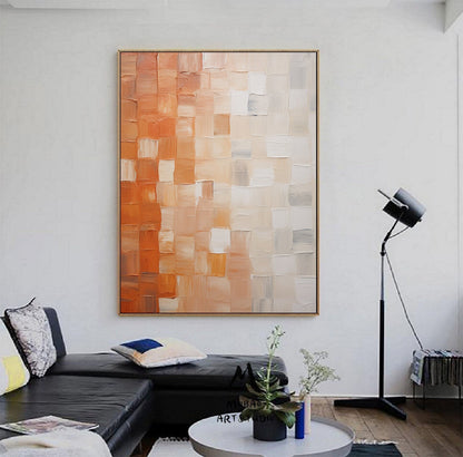 Beige Minimalist 3D Textured Art Large Textured Canvas Art Boho Wall Art Orange Minimalist Art Beige Abstract Painting Beige Wall Art